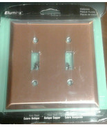 Elumina Antique Copper Wallplate 2 Toggle Switch - £11.81 GBP