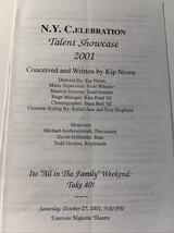 2001 Emerson College Talent Showcase NY Celebration Program - $10.00