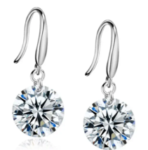 Simply Gorgeous White Zircon Dangle Earrings - Perfect Gift Idea - $9.99