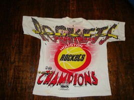 Vintage Houston Rockets Magic Johnson ts All Over Print 1994 NBA Finals T Shirt  - £116.84 GBP