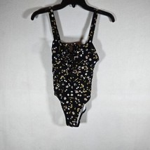 Xhilaration Womens Black Flower One Piece Bathing Suit, Size Xs New With Tags - £7.47 GBP