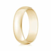 ANGARA High Polished Domed Men&#39;s Comfort Fit Wedding Band in 14K Solid Gold - £423.73 GBP