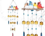 Bird Wind Chime - Wind Bell for outside Indoor Resin Cardinal,Blue Bird ... - £32.87 GBP