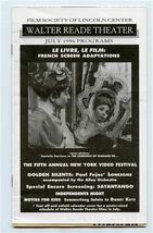 Stagebill Walter Reade Theater New York Video Festival Lincoln Center 1996 - $17.82