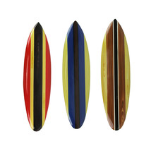 Zeckos Set of 3 Wooden Striped Surfboard Wall Hangings 32 Inches Long - £93.72 GBP
