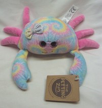 The Petting Zoo Soft Tie Dye Cute Crab W/ Bow 8&quot; Plush Stuffed Animal Toy New - £12.84 GBP