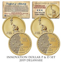 American Innovation Delaware 2019 One-Dollar 2-Coin P &amp; D Set w/ Capsules &amp; Coa - £7.54 GBP