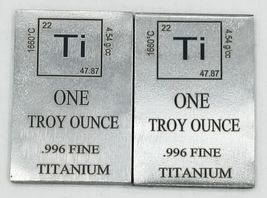 2 Pezzi 1 Oz Rod Bar In Titanio .996 Fine Pure, Lingotto 2026 - $46.17