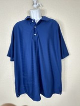 Siegfried &amp; Company Men Size XXL Blue Striped Polo Shirt Short Sleeve Po... - £6.05 GBP