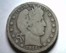 1916-D Barber Quarter Dollar Good / Very Good G/VG Nice Original Coin Bobs Coins - £11.19 GBP