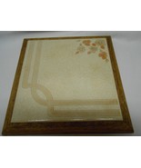 Vtg Excellent Tile &amp; Wood Hot plate Holder 9X9 inches tans w/ flower Tri... - $11.29