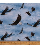 Cotton Eagles Flying Sky Air Landscape Animals Fabric Print by the Yard ... - $11.95