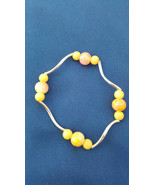 Pink/Yellow bracelet, beaded bracelet, women&#39;s bracelet, gift for her - £2.34 GBP