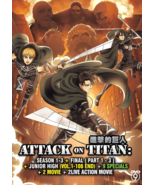DVD Attack On Titan Sea 1-3+Final (Part 1-3)+Junior High+9 Specials+4 Mo... - £67.30 GBP