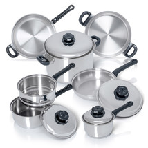 Maxam 12-Element Waterless Cookware Set 10-Pieces T304 Surgical Stainles... - £219.39 GBP