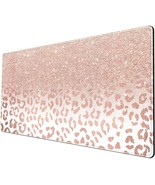 Desk Mat Xxl Mouse Pad, Pink Rose Gold Leopard Print Office Supplies And - $844.87 MXN