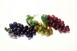 Rubber Grape Clusters Vintage Lot of 3 Variety Realistic Display Fruit Purple  - £8.37 GBP