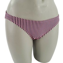 Xhilaration Cheeky Bikini Bottom Juniors Small 3 5 Womens 0 2 Pink Black Striped - £9.40 GBP