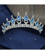 Luxury Vintage Baroque Tiara Crown For Bride Fairy Queen Crystal Wedding... - £20.63 GBP