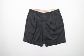 Tommy Bahama Mens Size 35 Distressed Silk Pleated Chino Shorts Charcoal Gray - $39.55