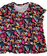 Pioneer Woman ~ Short Sleeve ~ Boat Neck ~ Floral Black ~ LARGE Tee T-Shirt - £18.41 GBP