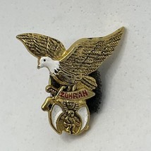 Bald Eagle Zuhrah Shrine Masonic Shriner Freemason Masons Enamel Hat Pin - $7.95