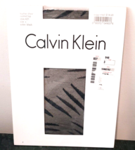 CALVIN KLEIN Pantyhose Size C Color Black Style A21 Feather Sheer Control Top - £7.90 GBP