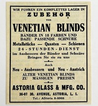 1945 WW2 German-USA Venetian Blinds Advertisement Astoria Glass NYC C94C - $19.99
