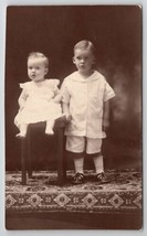 RPPC Sweetest Edwardian Brother And Baby Sister Studio Photo Postcard V26 - $6.95