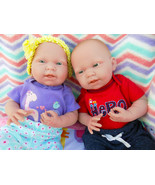 Twins Preemies Newborn Baby Dolls Lifelike Full Body Vinyl Silicone Rebo... - €180,07 EUR