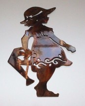 Girl with Watering Can Metal Wall Art Decor 12&quot; x 9&quot; - £22.76 GBP