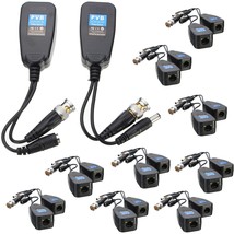 10 Pairs Hd-Cvi/Tvi/Ahd Passive Video Balun With Power Connector And Rj4... - $66.99