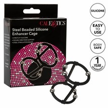 Steel Beaded Silicone Enhancer Cage Stretchy Silicone C Ring - £14.84 GBP