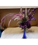 Picks Fake Flowers Mix Lot Table Decor Glitter Leaves &amp; Flowers 4 each N... - $16.45 CAD