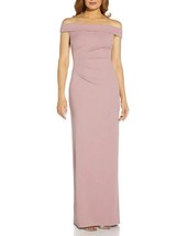 Adrianna Papell Ruched Off-The-Shoulder Gown Dusty Rose Size 12 $139 - £54.60 GBP