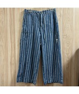 NWT American Eagle High Rise Wide Leg Cropped Pants 6 Tie Waist Striped ... - $35.99