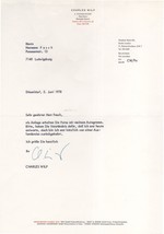 Charles Paul Wilp German Designer Art 12x8 Headed Paper Hand Signed 1978 Letter - £39.27 GBP