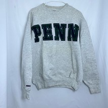 Vintage 1990s Men&#39;s Jansport Grey Penn Sweatshirt Size M Plaid Letters Unisex - £46.72 GBP