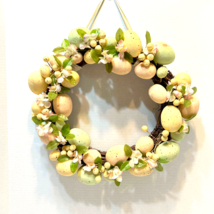 Easter Holiday Door Wall Wreath Hanging Grapevine Pastel Speckled Eggs 1... - $24.48
