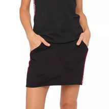 NWT BELYN KEY Onyx Black Stem Floral Side Panel Mia Knit GOLF SKORT Size Medium image 2
