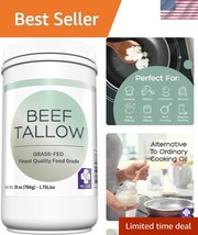 Nourishing Food-Grade Grass-Fed Beef Tallow - 28 oz Cooking Oil Replacement - $31.99