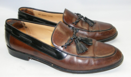 Johnson &amp; Murphy Men Size 11.5 M Cellini Loafer Dress Shoes Brown Tassel... - £24.57 GBP
