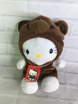 Vintage Sanrio Hello Kitty Bear Costume Outfit Brown Plush Stuffed Animal Toy - £41.65 GBP