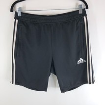 Adidas Mens Basketball Shorts Elastic Waist Side Stripes Pockets Black L... - £6.25 GBP