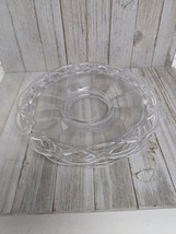 Set of 2 Vintage Imperial Glass Crocheted Crystal Clear 9 1/4 &quot; Luncheon Plates - $29.97