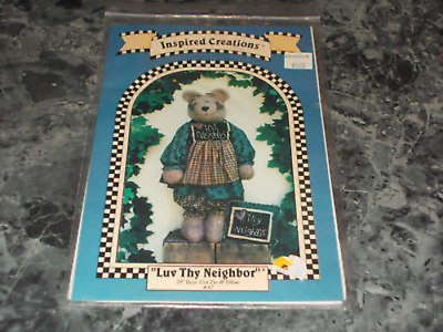Inspired Creations Luv the Neighbor 28" Bear Cat Pin & Pillow sewing pattern - $2.99
