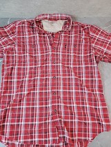 G.H. Bass &amp; Co. Regular Fit Men&#39;s Size L Red Plaid Short Sleeve Button U... - £8.98 GBP