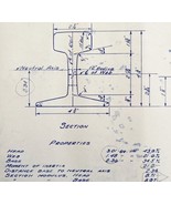 1945 Railroad Bangor Aroostook 70 LB Rail Section 97 Blueprint H13 DWDD14 - $118.17 CAD