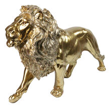 Large Gold Finish African Safari Regal Lion King of The Jungle Figurine ... - $160.86 CAD