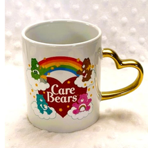 Care Bears Rainbow &amp; Gold Heart Handle 14oz Ceramic Mug-NEW - £12.61 GBP